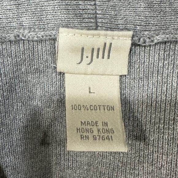 J Jill Sweater Size L Gray 100% Cotton Minimalist Preppy Academia Mature Capsule - Picture 3 of 6